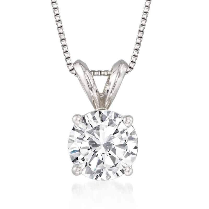 1.00 Carat Diamond Solitaire Necklace in Platinum image number 0