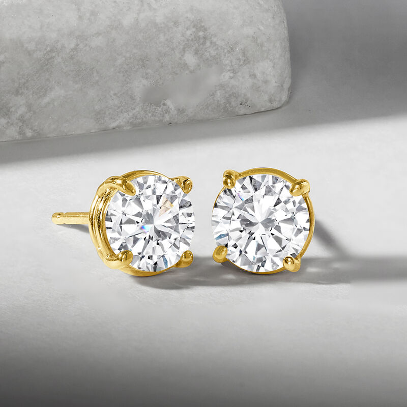 2.00 ct. t.w. Diamond Stud Earrings in 14kt Yellow Gold image number 2