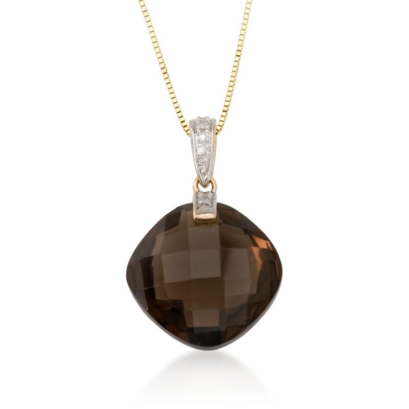 10.90 ct. Smoky Quartz Necklace in 14kt Yellow Gold image number 0
