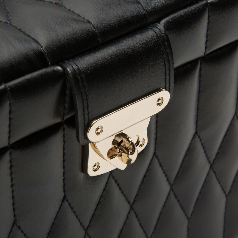 WOLF &quot;Caroline&quot; Black Leather Medium Jewelry Box image number 4