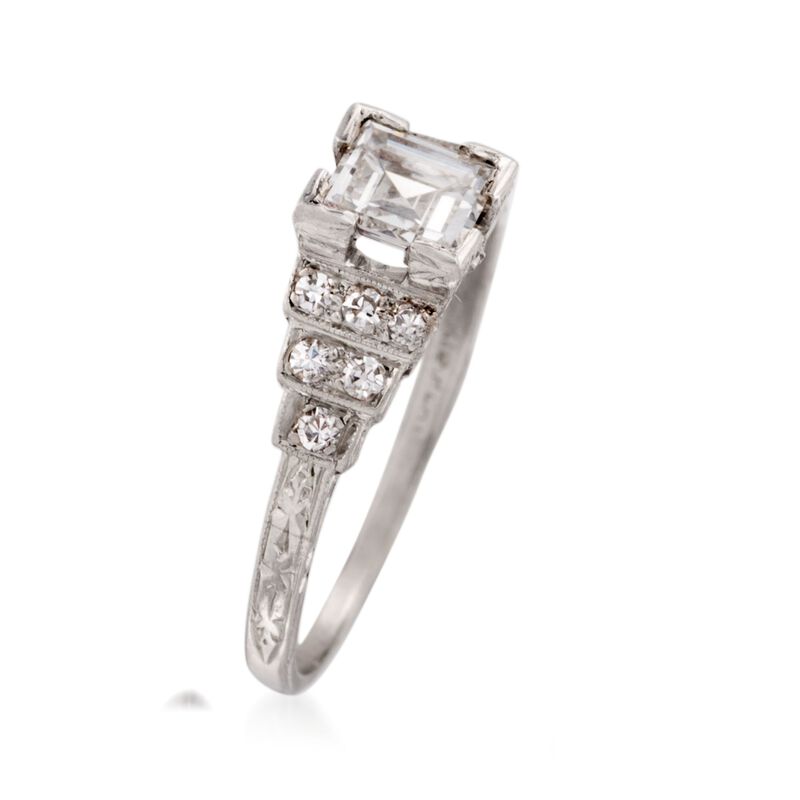 C. 1990 Vintage .71 ct. t.w. Diamond Engagement Ring in Platinum. Size 7.25 image number 2