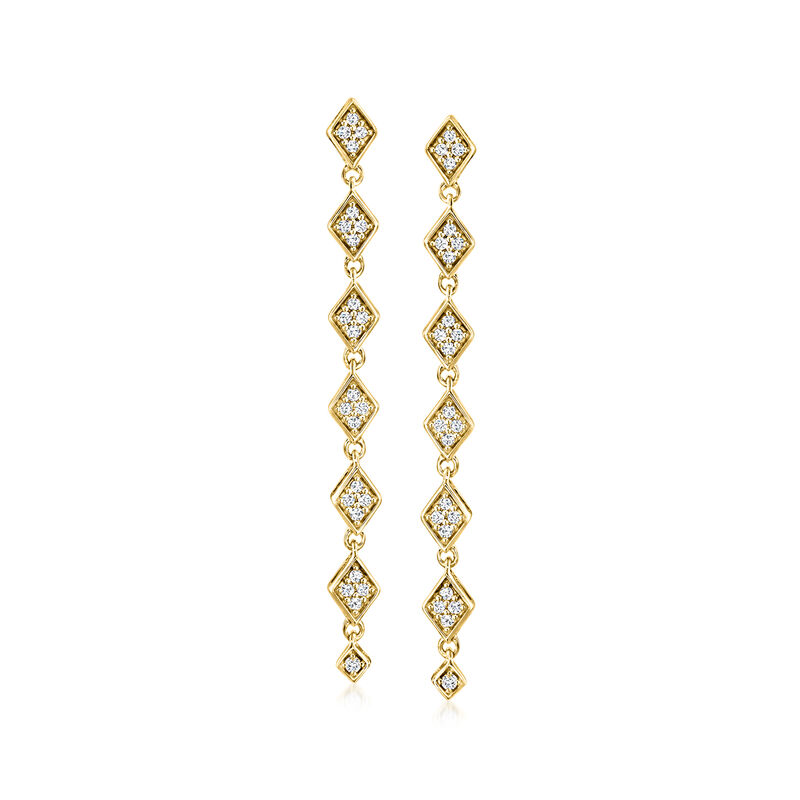 .25 ct. t.w. Diamond Kite-Shaped Linear Drop Earrings in 14kt Yellow Gold image number 0