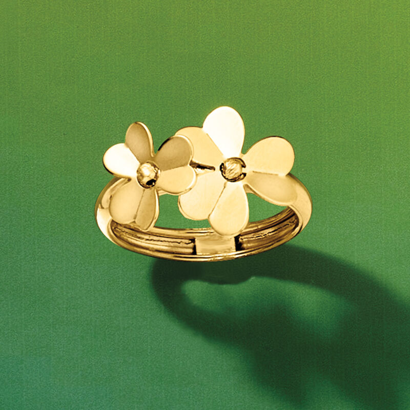 Italian 14kt Yellow Gold Flower Ring image number 4