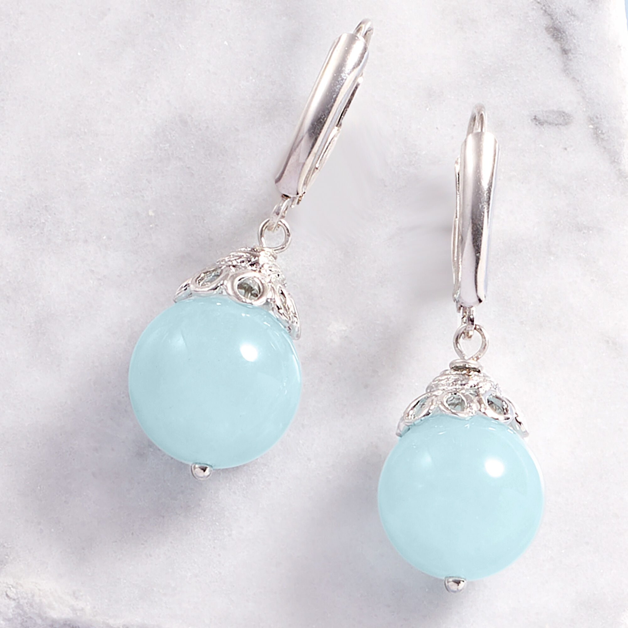 20.00 ct. t.w. Aquamarine Drop Earrings in Sterling Silver