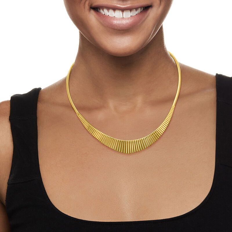 Italian 18kt Gold Over Sterling Graduated Cleopatra Necklace image number 1