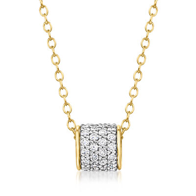 .50 ct. t.w. Pave Lab-Grown Diamond Necklace in 18kt Gold Over Sterling