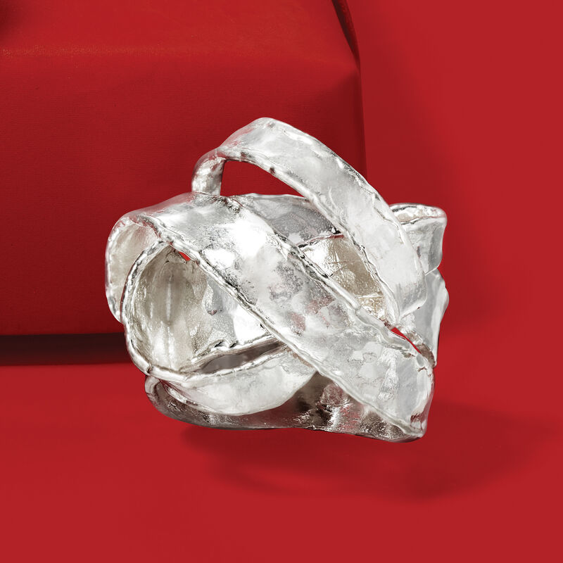 Sterling Silver Hammered Knot Ring image number 3
