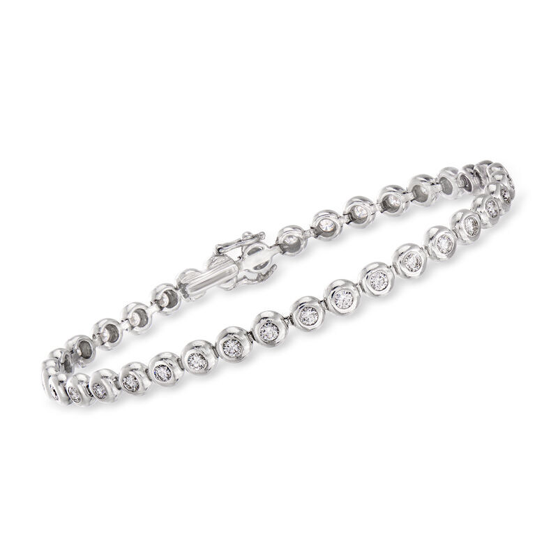 C. 1990 Vintage Tiffany Jewelry 2.50 ct. t.w. Diamond Tennis Bracelet in 18kt White Gold. 7.5&quot; image number 0