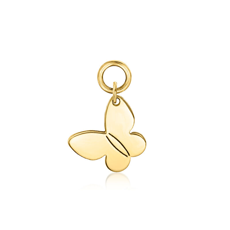 Italian 14kt Yellow Gold Butterfly Hoop Charms image number 0