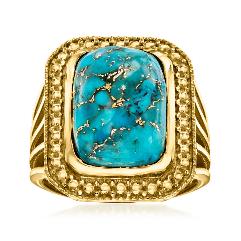 Turquoise Ring in 18kt Gold Over Sterling image number 0