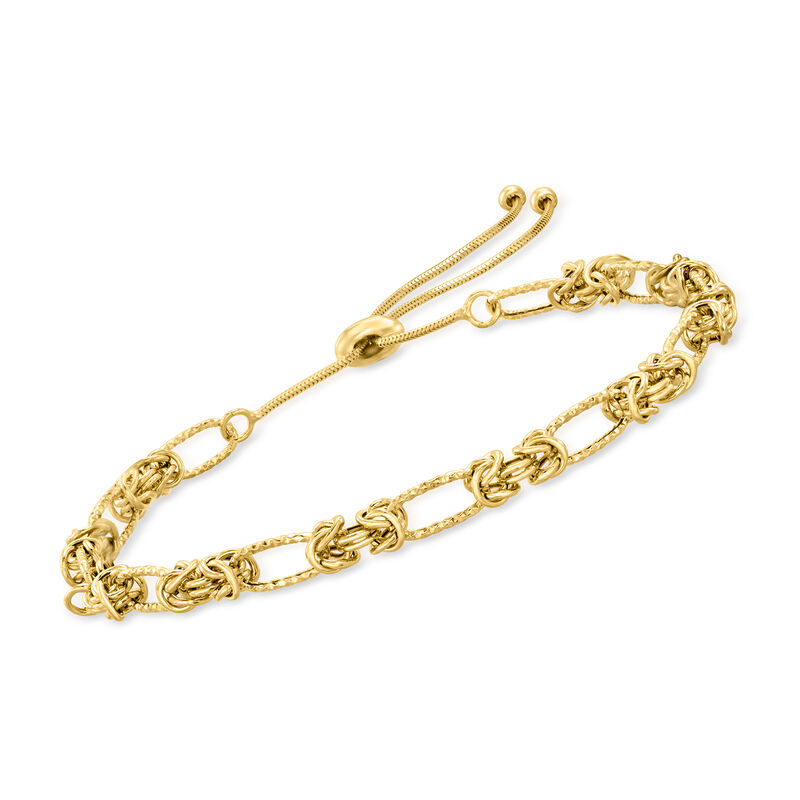 14kt Yellow Gold Byzantine Station Bolo Bracelet image number 0