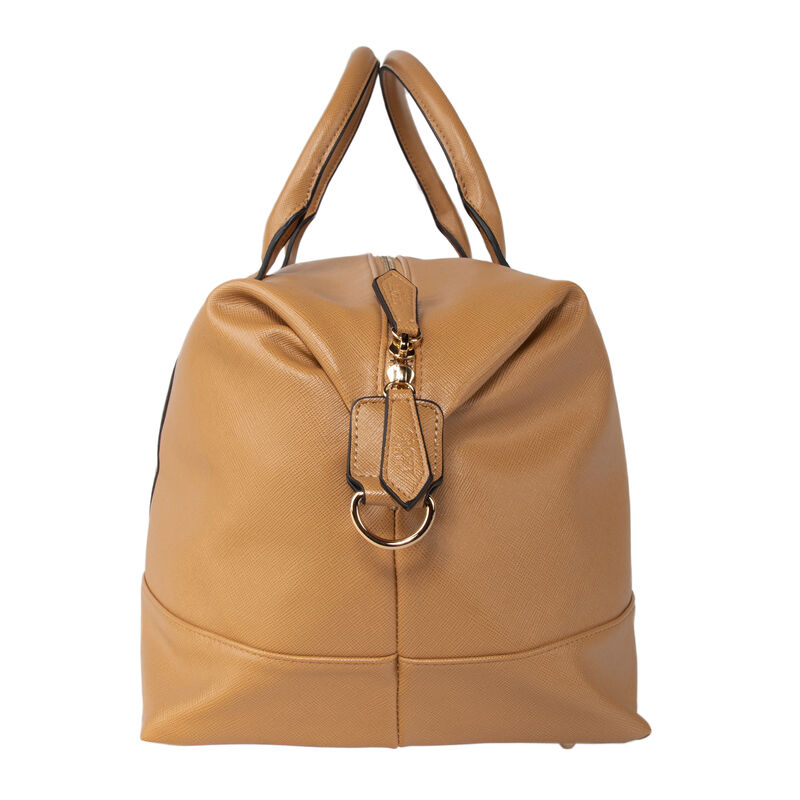 Brouk & Co. &quot;Alexa&quot; Faux Taupe Leather Duffel Bag image number 2