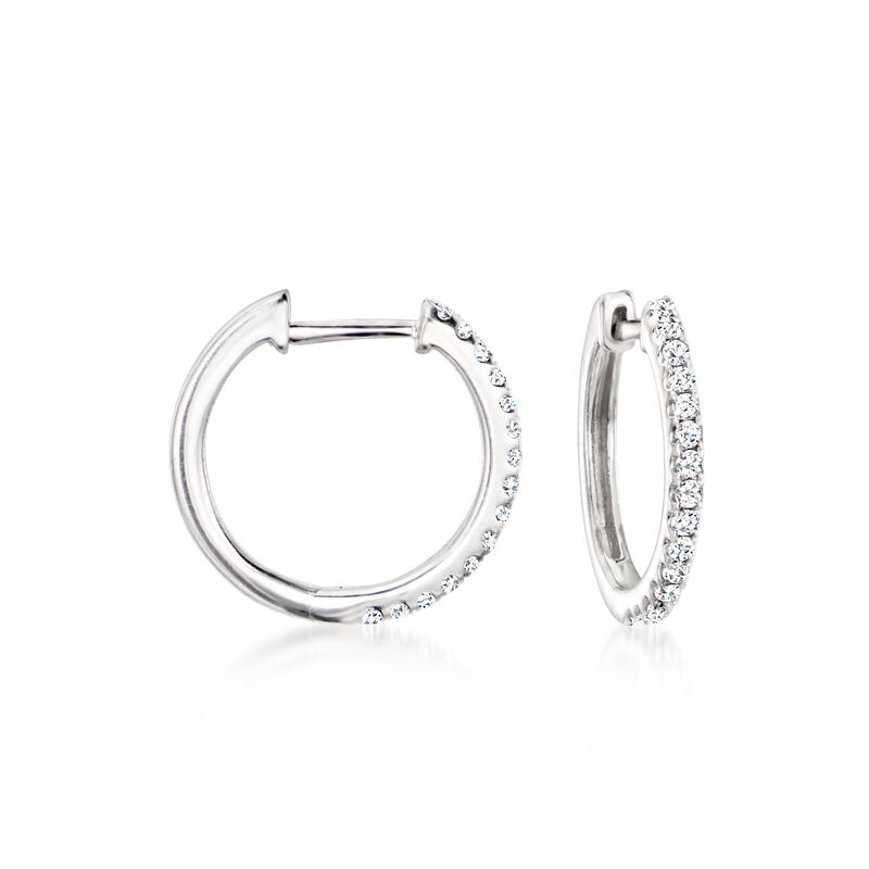 C. 2000 Vintage 4.00 ct. t.w. Citrine and 1.15 ct. t.w. Diamond Hoop Drop Earrings in 18kt White Gold  image number 2