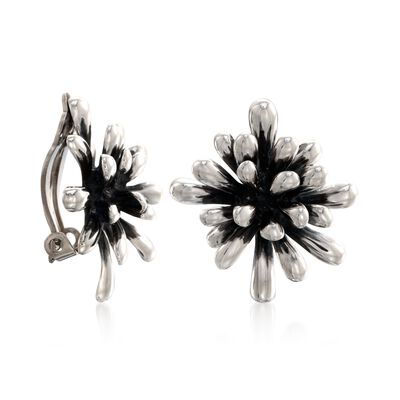Zina Sterling Silver "Fireworks" Clip-On Earrings