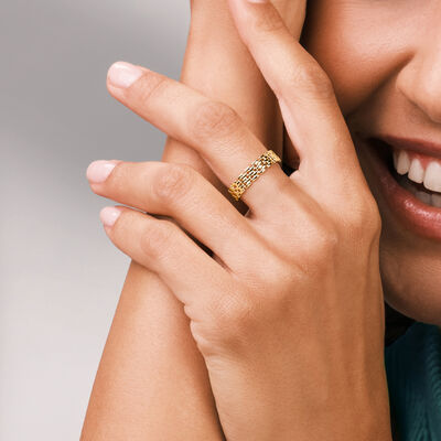 10kt Yellow Gold Panther-Link Ring