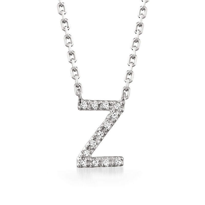 Diamond Initial Necklace in Sterling Silver image number 1