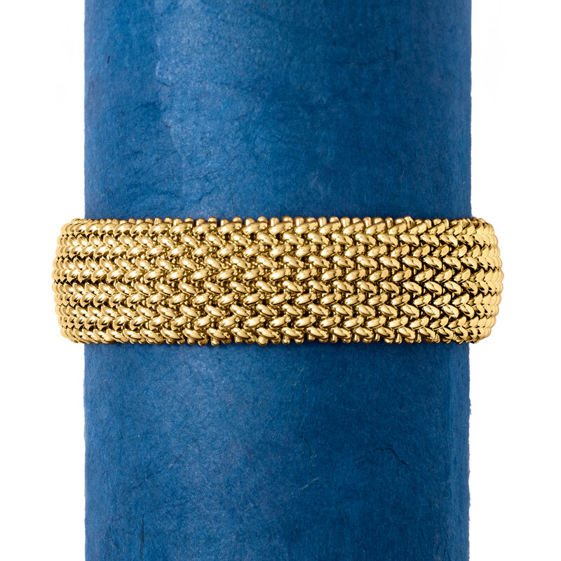 Italian 14kt Yellow Gold Wide Riso-Link Bracelet image number 4
