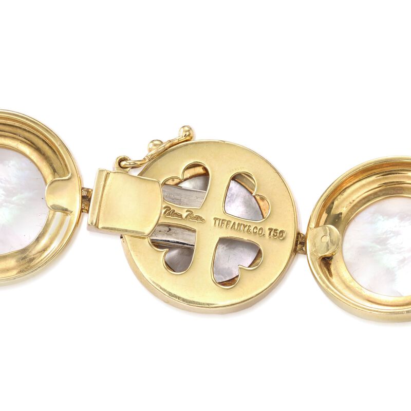 C. 1980 Vintage Tiffany Jewelry &quot;Paloma Picasso&quot; 13-14mm Cultured Mabe Pearl Necklace in 18kt Yellow Gold image number 2