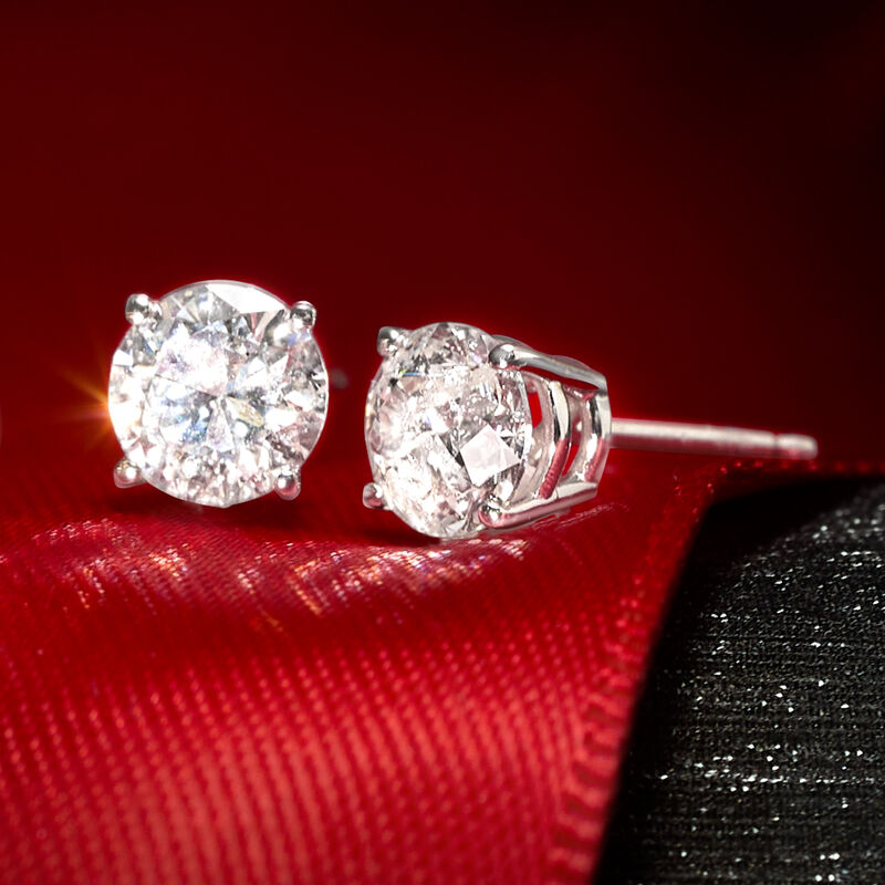 1.00 ct. t.w. Diamond Stud Earrings in 14kt White Gold image number 1