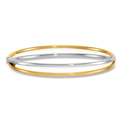 Italian 14kt Two-Tone Gold Multi-Row Bangle Bracelet