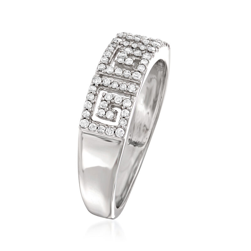 .25 ct. t.w. Diamond Greek Key Ring in Sterling Silver image number 2