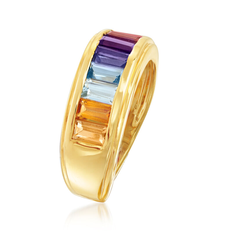 1.70 ct. t.w. Multi-Gemstone Ring in 18kt Gold Over Sterling image number 2