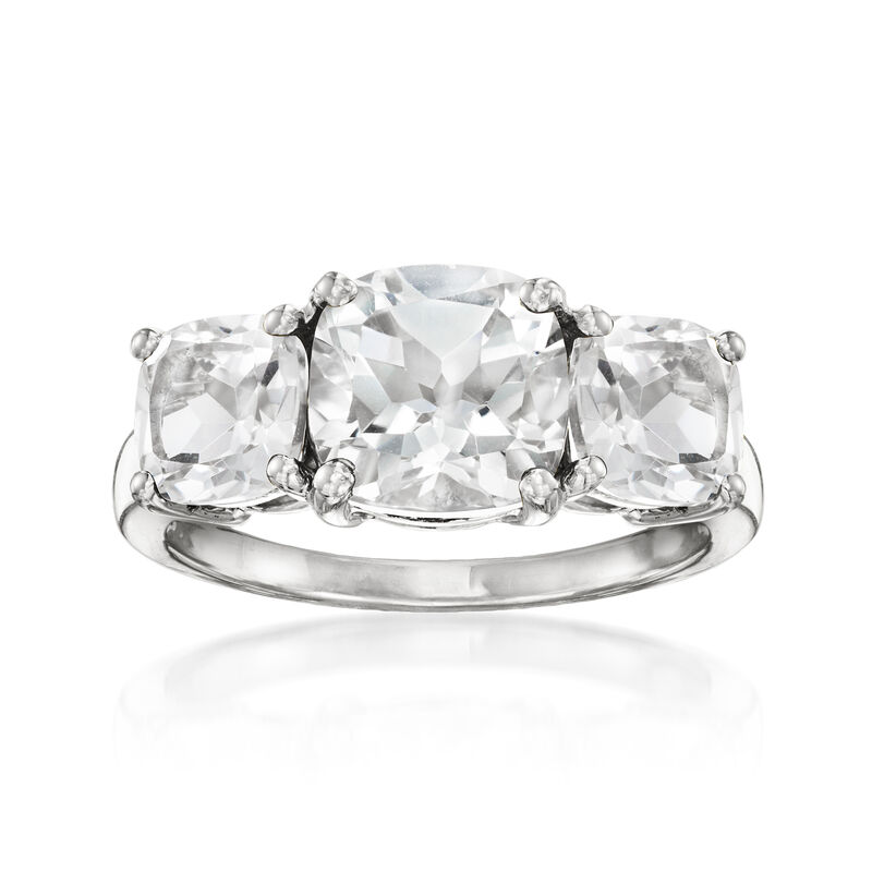 5.00 ct. t.w. White Topaz Three-Stone Ring in Sterling Silver image number 0