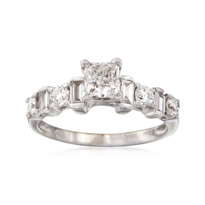 C. 1990 Vintage 1.30 ct. t.w. Diamond Ring in 18kt White Gold image number 0