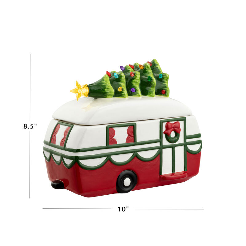 Mr. Christmas "Nostalgic" Ceramic Christmas Camper Cookie Jar image number 3