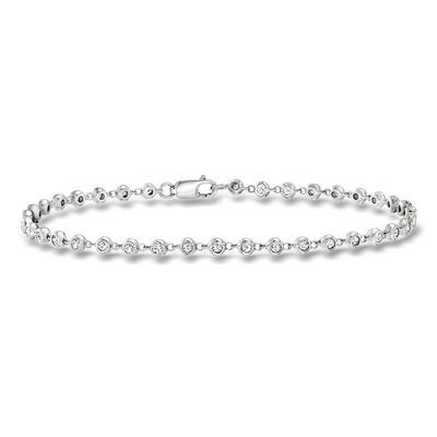 .50 ct. t.w. Bezel-Set Diamond Tennis Bracelet in Sterling Silver