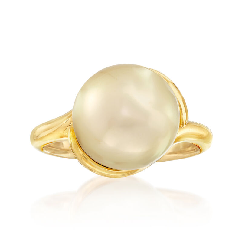 Mikimoto 11mm Golden South Sea Pearl Ring in 18kt Yellow Gold. Size 6 image number 0
