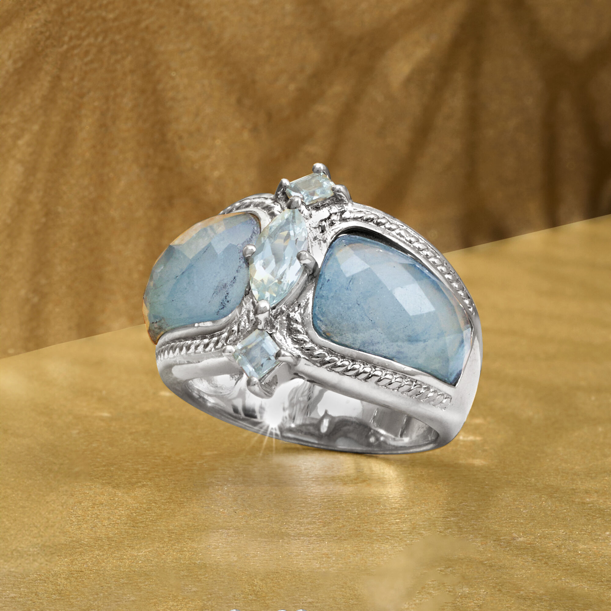 5.85 ct. t.w. Aquamarine Ring in Sterling Silver