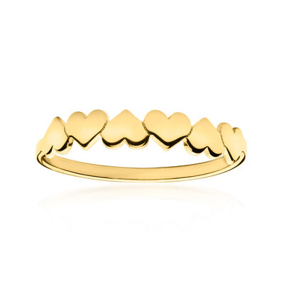 Italian 10kt Yellow Gold Hearts Ring