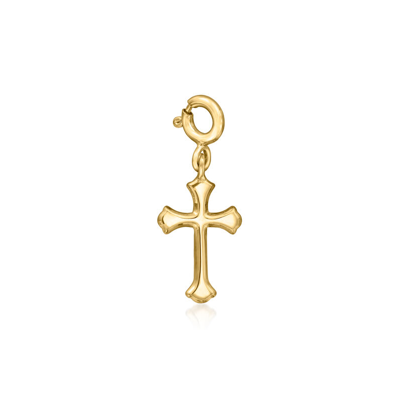 18kt Gold Over Sterling Cross Charm image number 1