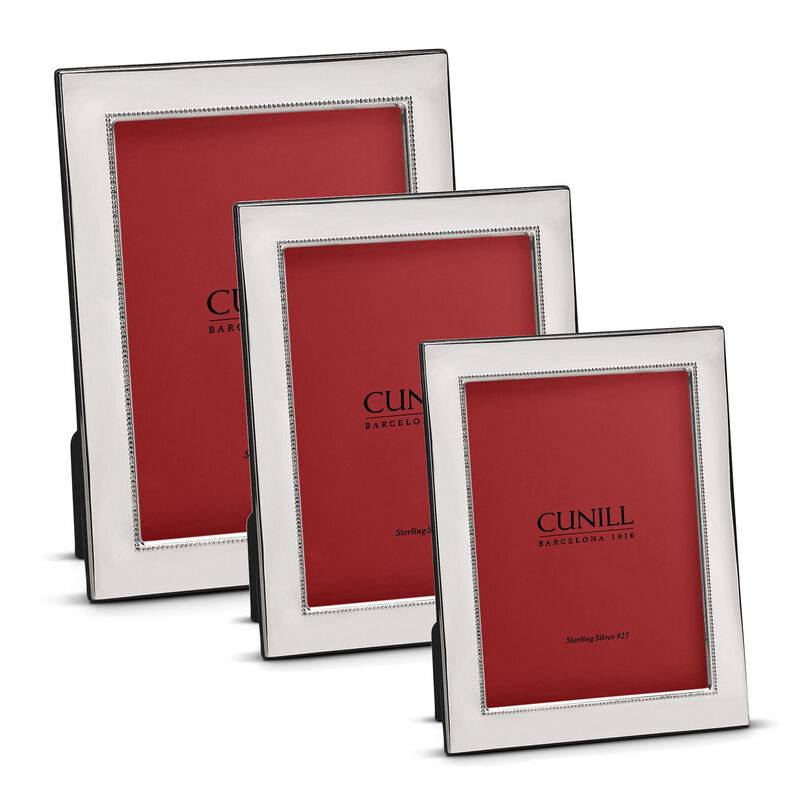 Cunill Italian Sterling Silver Beaded Wide Picture Frame image number 0