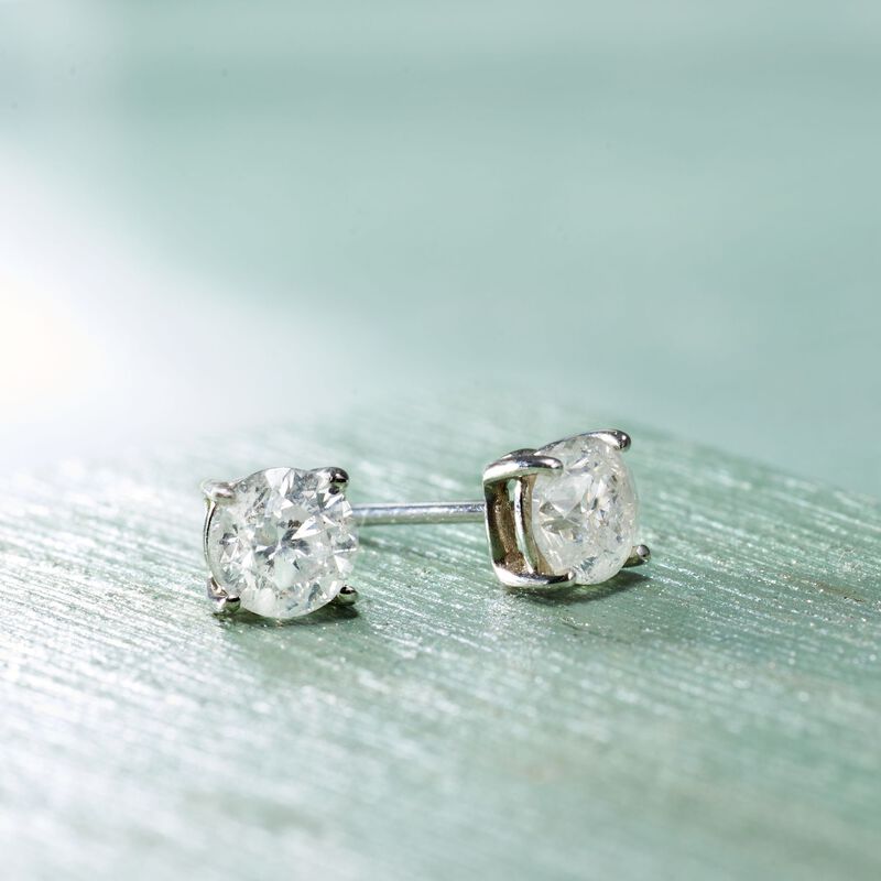 1.00 ct. t.w. Diamond Stud Earrings in 14kt White Gold image number 2