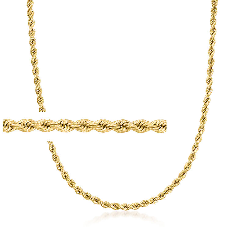 Italian 2.7mm 18kt Yellow Gold Rope-Chain Necklace image number 0