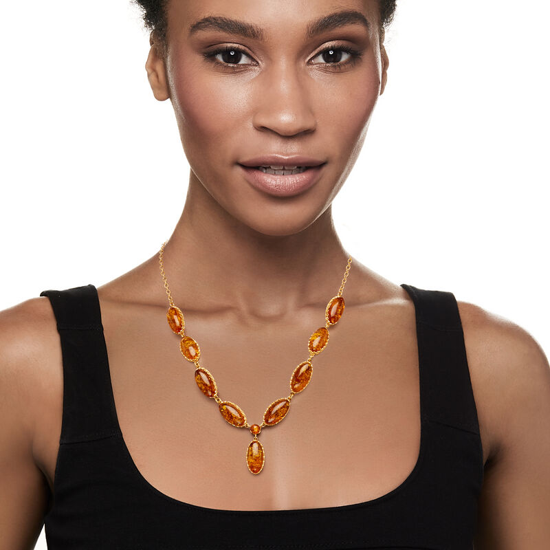 Amber Necklace in 18kt Gold Over Sterling image number 1