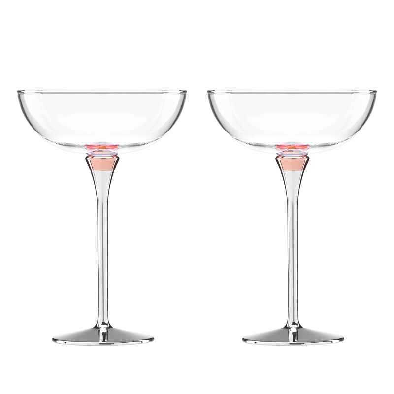 Kate Spade New York &quot;Rosy Glow&quot; Set of 2 Champagne Saucer Glasses image number 0