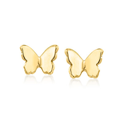 Italian 14kt Yellow Gold Butterfly Stud Earrings