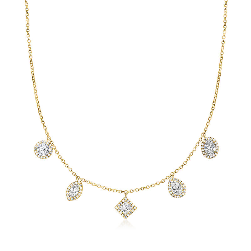 5.00 ct. t.w. Lab-Grown Diamond Multi-Shaped Station Necklace in 14kt Yellow Gold image number 0
