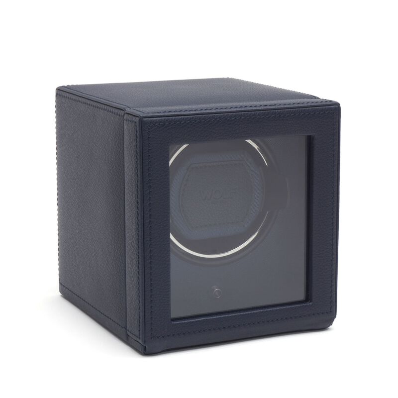 WOLF &quot;Cub Winder&quot; Navy Single Watch Winder with Cover  image number 0