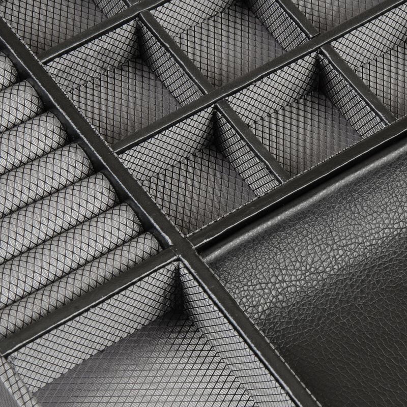 Wolf &quot;Windsor&quot; Black Faux Leather 10-Part Watch Box with Drawer image number 3