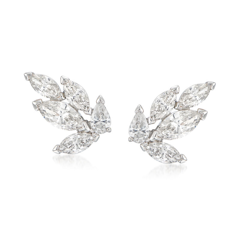 Swarovski Crystal &quot;Louison&quot; Marquise Crystal Stud Earrings in Silvertone image number 0