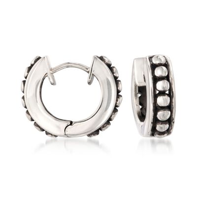 Zina Sterling Silver Beaded Hoop Earrings