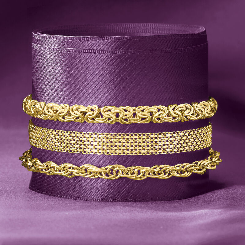 18kt Gold Over Sterling Bismark-Link Bracelet image number 2