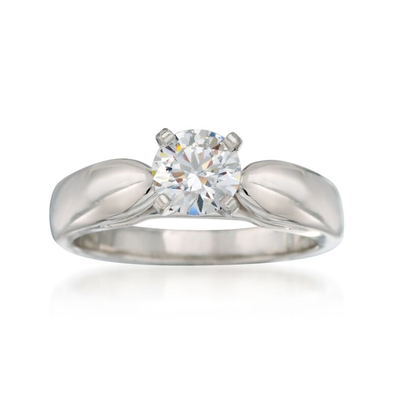 14kt White Gold Cathedral Engagement Ring Setting image number 0