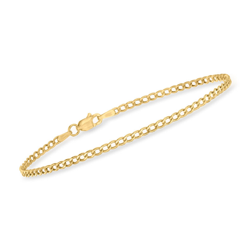 2.3mm 10kt Yellow Gold Curb-Link Bracelet image number 0