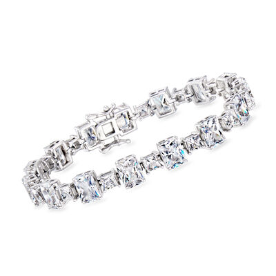 30.50 ct. t.w. CZ Tennis Bracelet in Sterling Silver