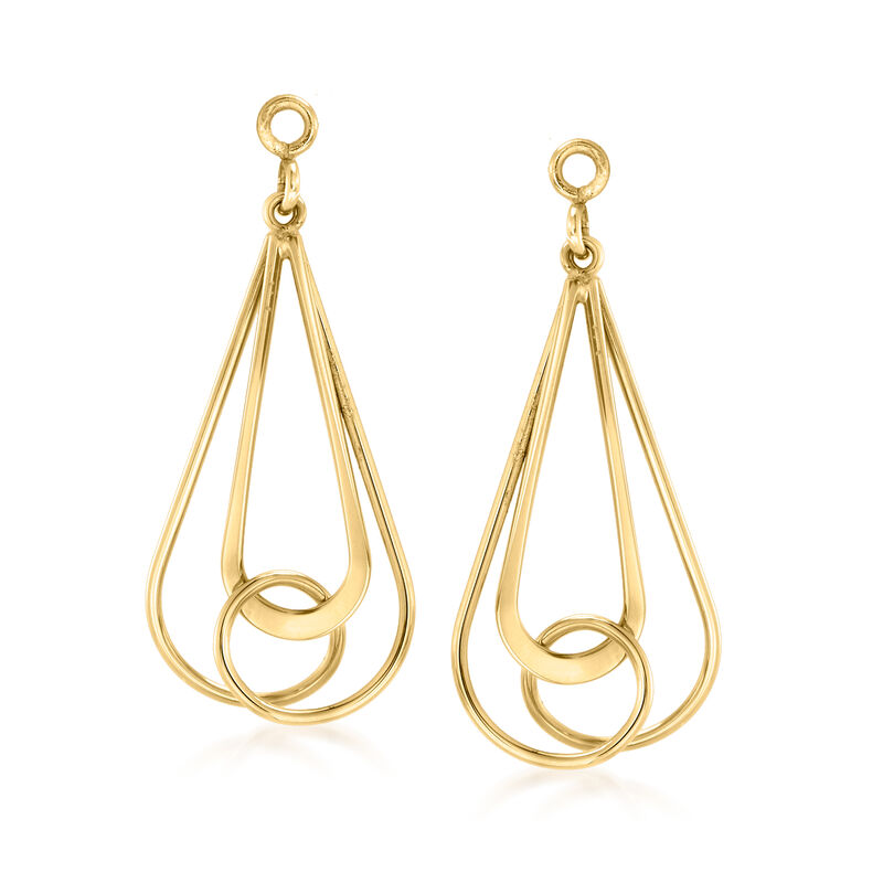 14kt Yellow Gold Looped Teardrop Earring Jackets image number 2